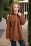 Tan Hooded Zippered Cashmere Jacket