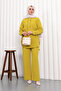 Oil Green Frilly Front Tunic with Pants Linda Set - 2