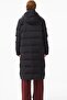 Down Fill Womens Parka Long Length Goose down Filled Hooded Women Parka Black - 2