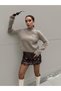 Women's Mink Knitwear Sequined Glitter Crew Neck Sweater 5591 - 3