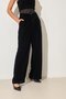 Black Comfortable Cut Trousers with Waist Corset Detail - 2