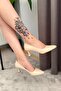 Women's Sity Beige Patent Leather 6 cm Thin Heeled Stiletto