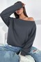 Women's Boat Neck 100% Cotton 3 Thread Fleece-Lined Thermal Winter Sports Top Model Sweatshirt - 3