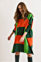 Women's Emerald Green Plaid Thick Poncho Tunic Dress Elb-19002323 - 6