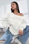 Women's Boat Neck 100% Cotton 3 Thread Fleece-Lined Thermal Winter Sports Top Model Sweatshirt - 5