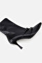312407 Women's Black Stretch Thin Heeled Buckle Boots - 6