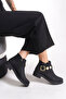 571042 Black Women's Boots with Non-Slip Sole and Buckle Belt - 2