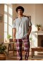 100% Cotton Soft Textured Short Sleeve Cotton Summer Men's Pajama Set Elitol 9801