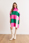 Women's Fuchsia Plaid Thick Poncho Tunic Dress Elb-19002323 - 2
