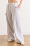 Women's Gray Waist Lace-Up Pocketed Wide Leg Fleece-Lined Thick Sweatpants Eşf-00000085 - 6