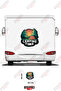 Camping Time Written Tent and Caravan Sticker with Nature Images
