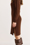 Women's Bitter Brown Waistband Slit Hair Braid Mini Dress Elb-19002289 - 5