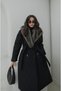 Black Derek Collar Fur Quilted Coat - 5