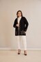 Women's Crystal Fabric Skirt and Sleeve Ends Leaf Pattern with Stone Top Quality Plus Size Cardigan - 8