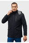 معطف شتوي من Indigo Standard Fit ذو قصة عادية بغطاء رأس مقاوم للبرد - 3