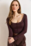 Women's Brown Pool Collar Lace Detailed Buttoned Cardigan Blouse Blz-19003191 - 5