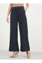 Women Navy Blue Wide Leg Trousers - 2