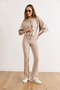 Women's Stone Cotton Zipper Jacket Spanish Pants Bottom Top Set Tkm-19000469 - 5
