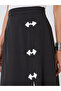 Women Contrast Button Detail Ruffle Hem Skirt - 3