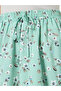Floral Printed Drawstring Elastic Waist Skirt - 3
