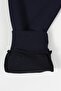 Navy Blue Thick Cotton Elastic Waist Side Pocket 5-6-7-8-9-10-11-12 Years Old Boy's Sweatpants - 4