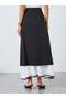 Women Contrast Button Detail Ruffle Hem Skirt - 4