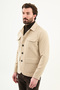 Kırçıllı Slim Fit Shirt Collar Buttoned Flap Pocket Men's Trenchcoat Beige - 21337.25K - 5