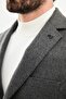 Corded Fabric Slim Fit Mono Collar Pocket Men's Jacket Dark Gray - 41477.25K - 2