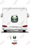 Caravan Sticker Coating with Tree and Mountain Image