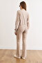 Women's Stone Cotton Zipper Jacket Spanish Pants Bottom Top Set Tkm-19000469 - 3