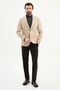 Corded Fabric Slim Fit Mono Collar Pocket Men's Jacket Beige - 41477.25K - 3