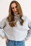 Women's Baby Blue Turtleneck Batwing Casual Knitwear Sweater Kzk-19001096 - 4