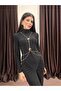 Women's Chain Detailed Turtleneck Women's Dress - 5