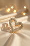 Full Zircon Stone Gold Heart Shaped Large Size Latch Buckle - 2
