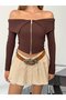 Ottoman Fabric Madonna Collar Double Zipper Crop Blouse - 3