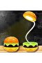 Rechargeable Hamburger Desk Lamp for Kids, Adjustable Neck, Dimmable Touch Night Light