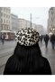 Painter Hat Beige with Leopard Pattern on Top - 4