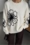 White Oversize Knitwear Sweater