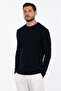 Men's Crew Neck Waffle Sweatshirt - Indigo - 2