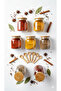 6-Piece 300 ml Vacuum Glass Jar Set with Lids – Bamboo Lid with Spoon and Label” - 2