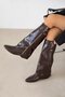 Lotus Women's Zipper Detail Leather Boots Brown