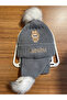 Labubu Embroidered Children's Scarf and Beanie Set 2-8 Years 101225 - 2