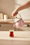 Nostalgia Wooden Handle Kettle Candy Pink