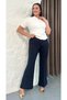 Women's Plus Size Stretchy High Waist Flared L Stretch Fabric t Shaping / Sculpting Fabric Pants 25100 - 5