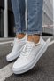 Yg017 Pyramid Men's Casual Lace-Up Leather Sports Sneaker Shoes Cbt - White - 2