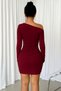 Single-Shoulder Draped Bodycon Mini Dress - Stretchy Fabric - Winter/Transitional - 4