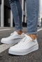 Yg017 Pyramid Men's Casual Lace-Up Leather Sports Sneaker Shoes Cbt - White