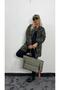 Nunu by Khaki Plaid Trench Coat with Velvet Collar - 3
