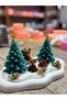 Christmas Gift Teddy Bear and Pine Tree Appearance Candle Set - Winter Themed Decor