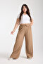 Plus Size Women's Wrinkle Pants with Elastic Waist - 4